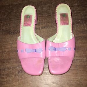 Lily Pulitzer  Leather Sandal Block Heel 7.5